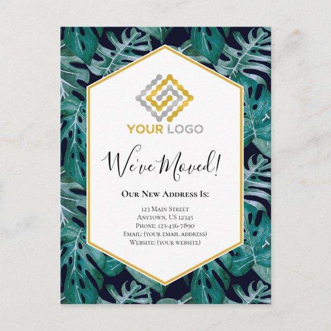 Carte postale Tropical Business Moving Faire-part (Devant)