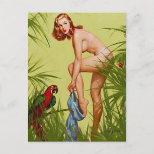 Carte Postale Tropical Dressing Pin Up