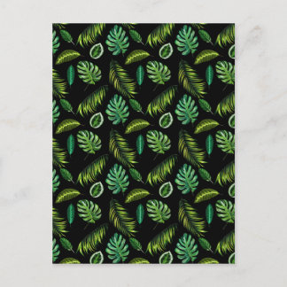 Carte Postale Tropical Feuille Motif artisanal Floral Tiki