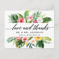 Tropical Floral Mariage Calligraphie Merci