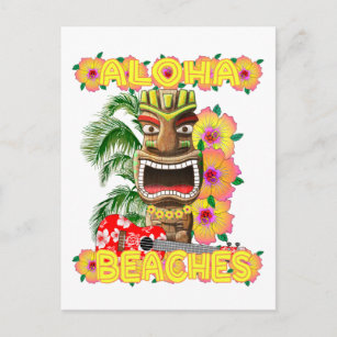 Carte Postale Tropical Funny Plages Aloha Hawaiian Tiki