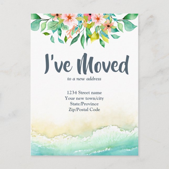 Carte Postale Tropical I've Moved Change d'adresse (Devant)