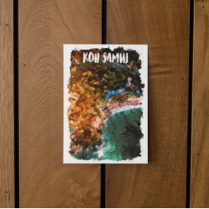 Carte Postale Tropical Koh Samui thailand Aquarelle