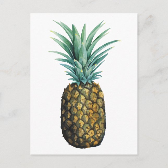 Carte Postale Tropical Pineapple Watercolor (Devant)