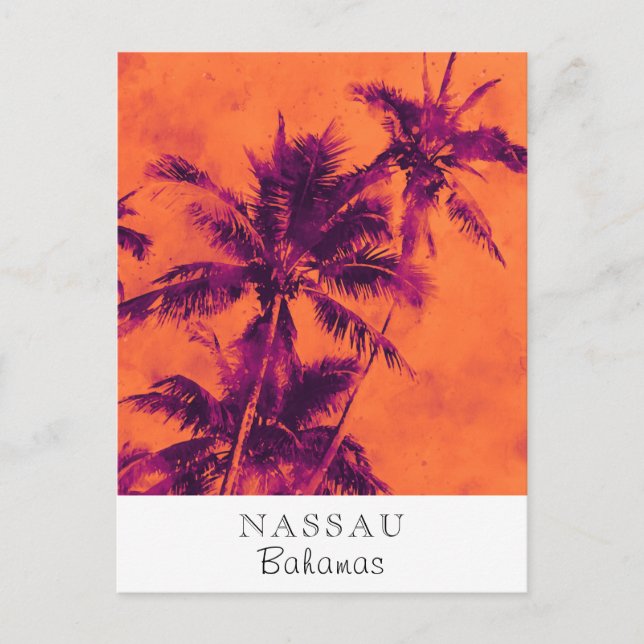 Carte Postale *~* Tropical. Voyage AP25 Personnaliser Palm Leaf (Devant)