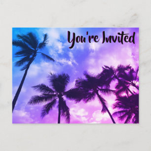 Carte postale tropicale d'invitation de fête