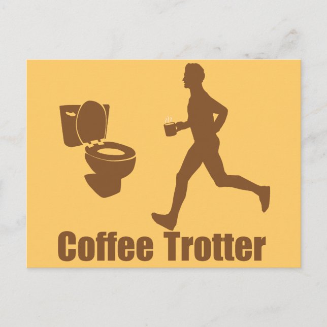 Carte Postale Trotter de café amusant (Devant)