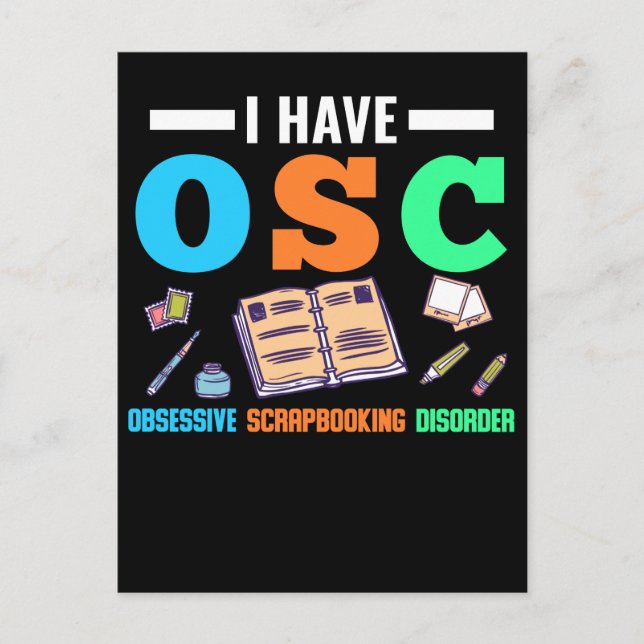 Carte Postale Trouble de scrapbooking drôle Amateur de livre bri (Devant)