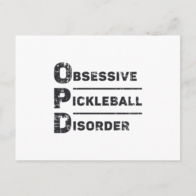 Carte Postale Trouble Obsessif de Pickleball Cadeau Pickleball (Devant)