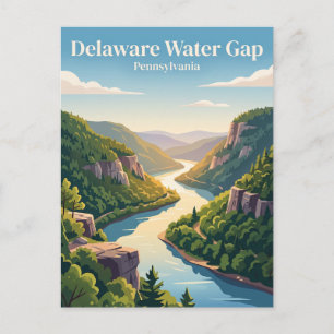 Carte Postale Trouée de l'eau du Delaware Pennsylvanie