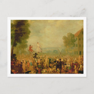 Carte Postale Troupe d'acteurs jouant sur une corde raide