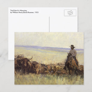 Carte Postale Troupeau de sentiers au Wyoming par WHD Koerner