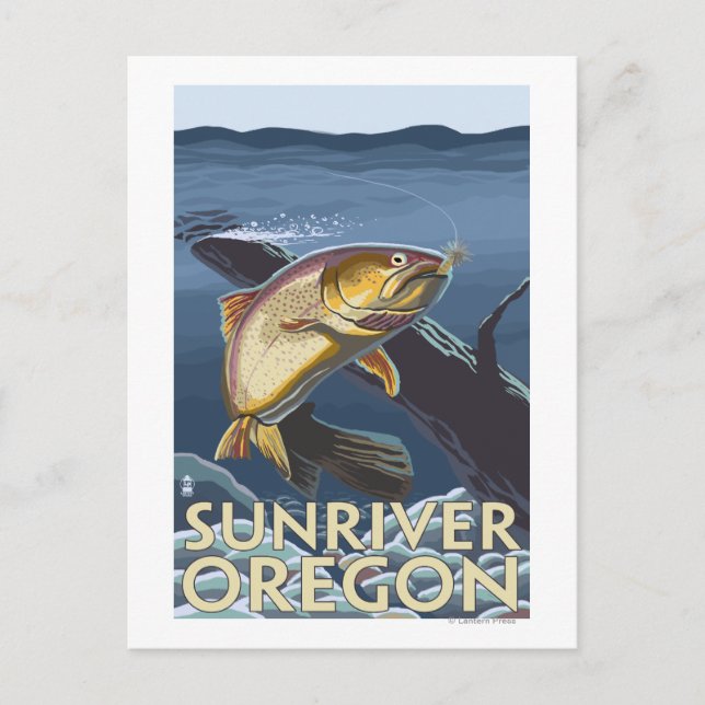 Carte Postale Trout Fishing Cross-Section - Sun River, (Devant)