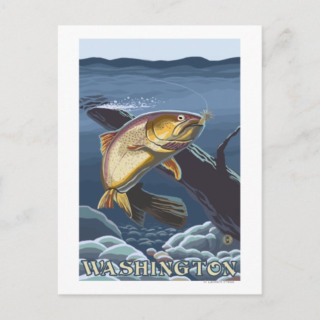 Carte Postale Trout Fishing Cross-Section - Washington (Devant)
