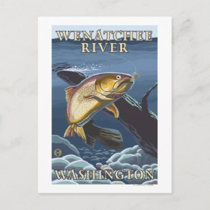 Carte Postale Trout Fishing Cross-Section - Wenatchee River, W