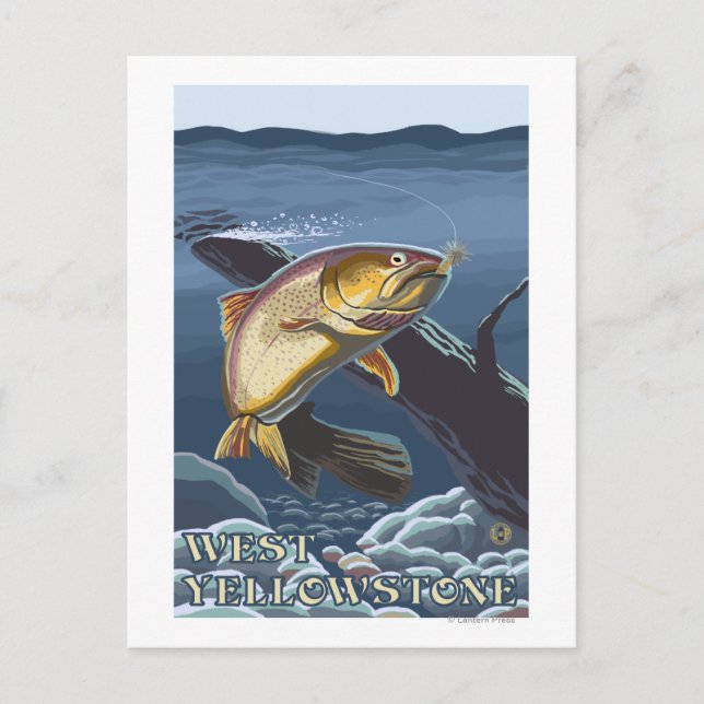 Carte Postale Trout Fishing Cross Section - West Yellowstone, (Devant)