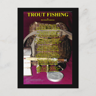 Carte Postale TRout Poème - Baguette, bobine et crème