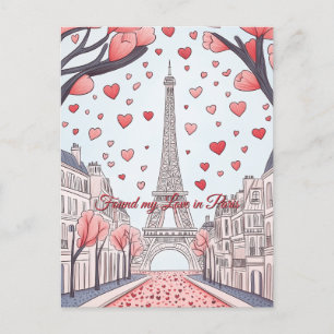 Carte Postale Trouvé mon amour à Paris France Saint Valentin