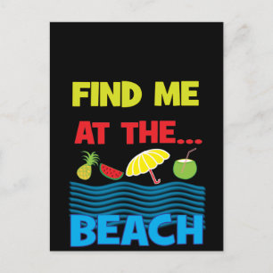 Carte Postale Trouvez-Moi Au Beach Summer Vacation Design