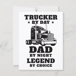 Carte Postale Trucker et papa - Héros sur la route et à la maiso
