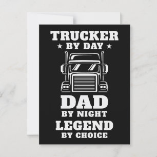 Carte Postale Trucker et papa - Héros sur la route et à la maiso