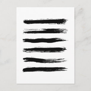 Carte Postale Trucs minimalistes de pinceau noir et blanc
