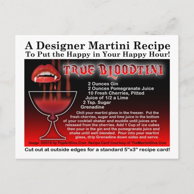 Carte postale True Bloodtini Halloween Martini Rec (Devant)