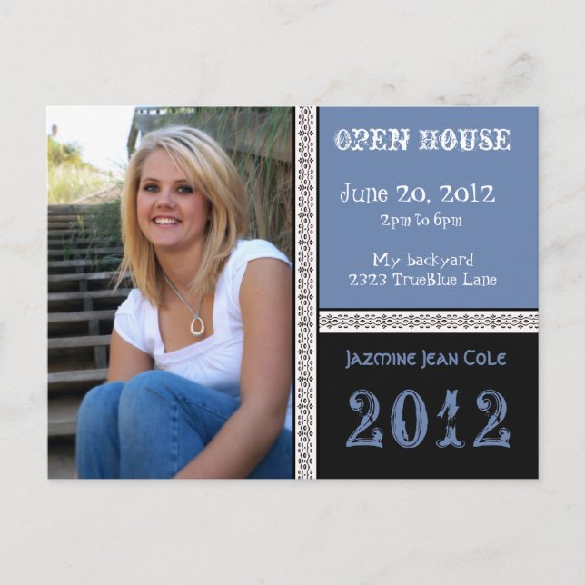 Carte postale True blue Open House (Devant)