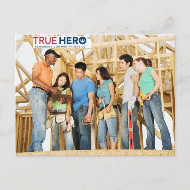 Carte postale True Hero avec photo de l'équipe du  (Devant)