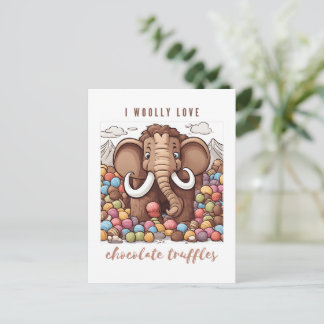 Carte Postale truffes en chocolat mammouth laineux