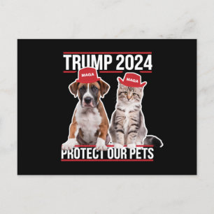 Carte Postale Trump 2024 Protégez nos animaux Chiens de chat MAG
