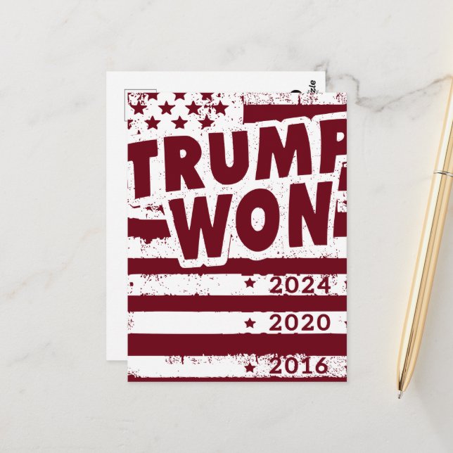 Carte Postale Trump a gagné (Devant/Arrière en situation)