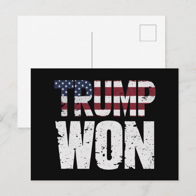 Carte Postale Trump a gagné la 47e élection présidentielle améri (Devant / Derrière)