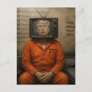 Carte Postale Trump coupable est assis en prison