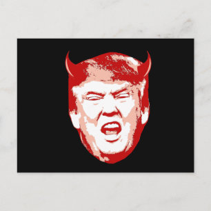 Carte Postale Trump Diable Head - Anti-Trump -