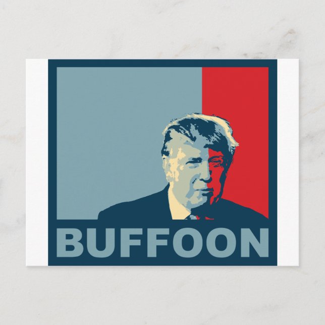 Carte Postale Trump/Drumpf : Buffon (couleurs de l'espoir) (Devant)
