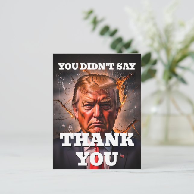 Carte Postale Trump en colère Merci (Debout devant)