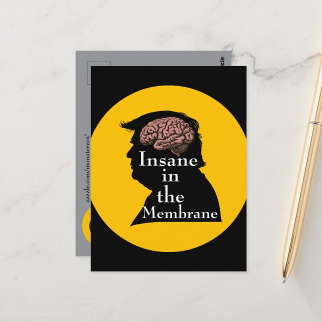 Carte postale Trump/fou (Devant/Arrière en situation)