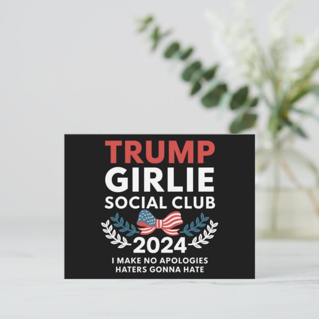 Carte Postale Trump Girlie Coquette Social Club Bow Election (Debout devant)