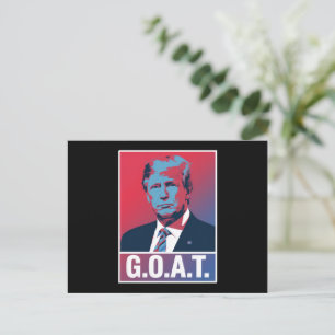 Carte Postale Trump GOAT Élection 2024 Républicain Vintage