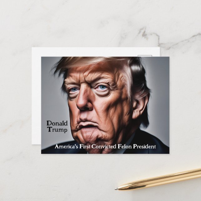 Carte Postale Trump : le premier président Felon condamné par l' (Devant/Arrière en situation)