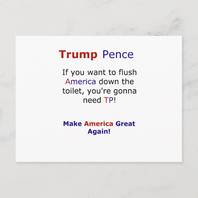 Carte Postale Trump Pence Funny Mème Election 2016 (Devant)