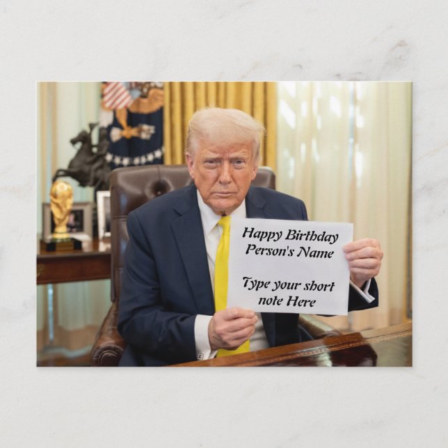 Carte Postale Trump souhaite joyeux anniversaire ou événement  (Devant)