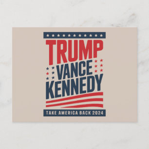 Carte Postale Trump Vance Kennedy Reprendre l'Amérique 2024