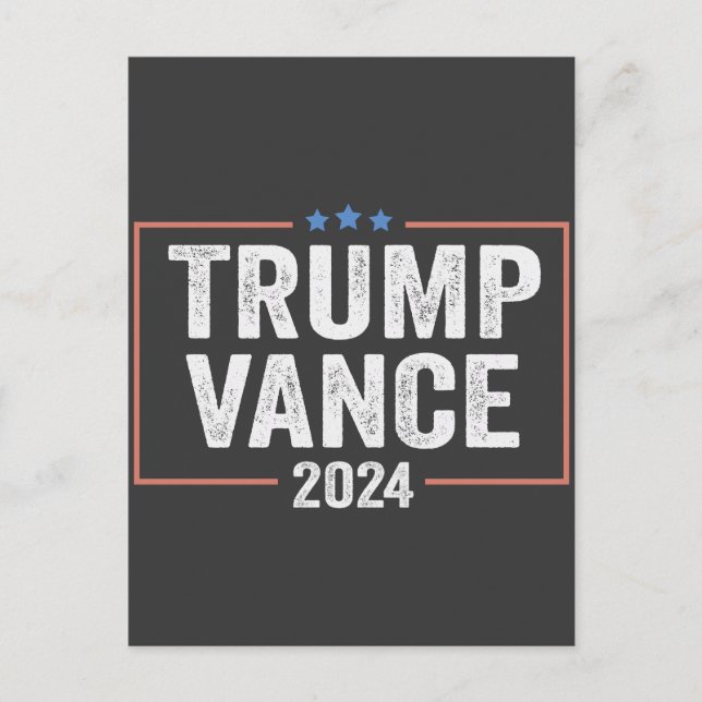 Carte Postale Trump Vice-président Vance 2024 élection président (Devant)