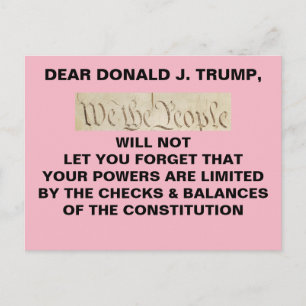Carte Postale Trump We the People Checks and Balances Resistance