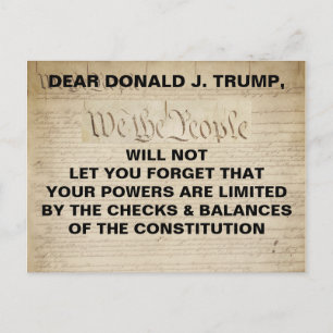 Carte Postale Trump We the People Checks and Balances (Trump Nou