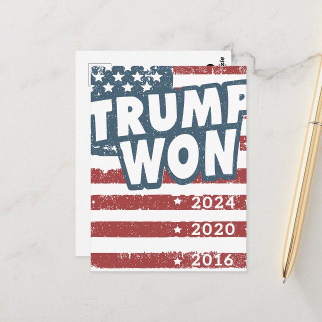 Carte Postale Trump Won (Devant/Arrière en situation)