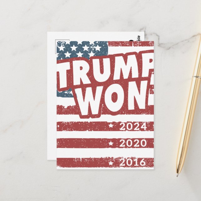 Carte Postale Trump Won (Devant/Arrière en situation)