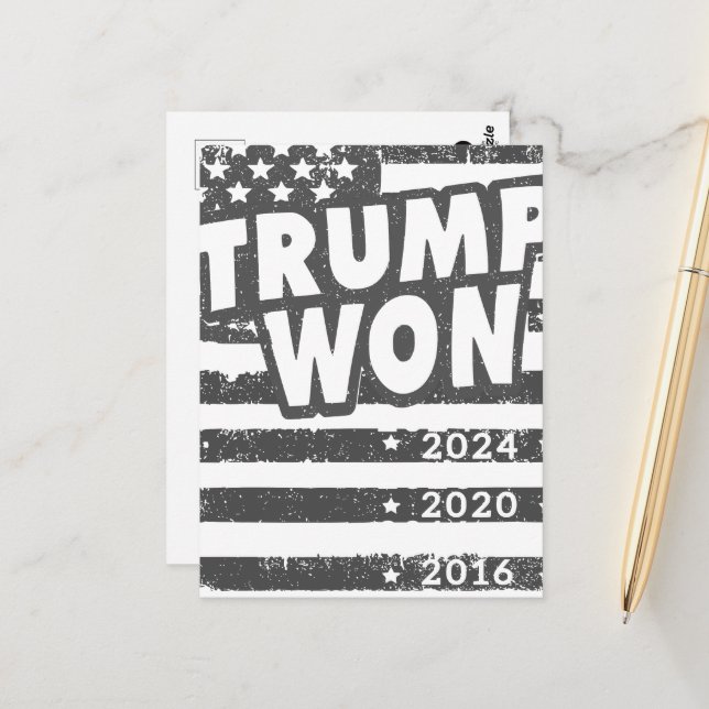 Carte Postale Trump Won (Devant/Arrière en situation)